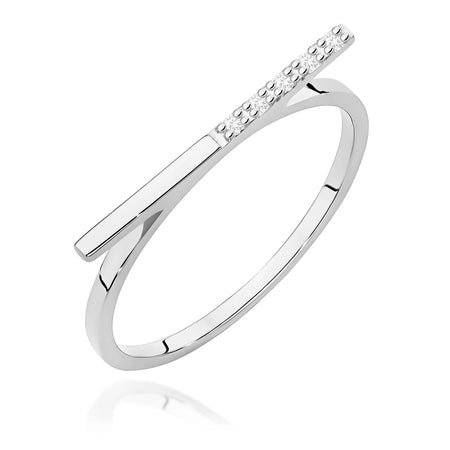 14k (585) White Gold Ring | 0.025ct Diamonds | GREMARI Jewelry
