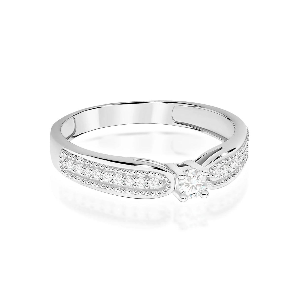 14k (585) White Gold Rings | 0.08ct Diamond | GREMARI Jewelry