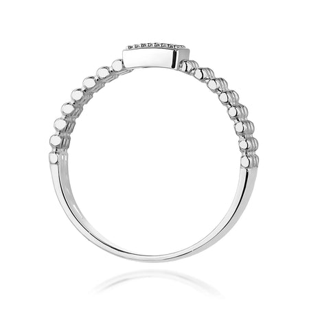 14K White Gold Ring | 0.08ct Diamonds | GREMARI Jewelry