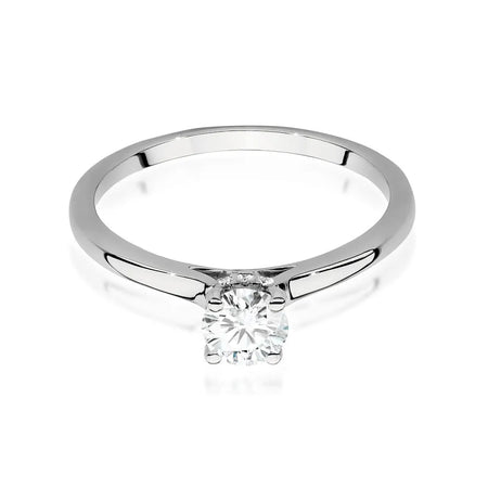 Ring aus 14-karätigem (585) Weißgold mit 0,40 ct und 0,06 ct Diamanten. Wird in einer eleganten Schachtel geliefert, die sich perfekt als Geschenk eignet.