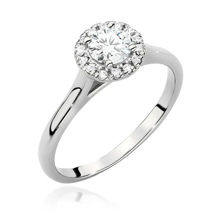White Gold 14k(585) ring with 0,40ct diamond and side diamonds 0,12ct.  Perfect for a gift.