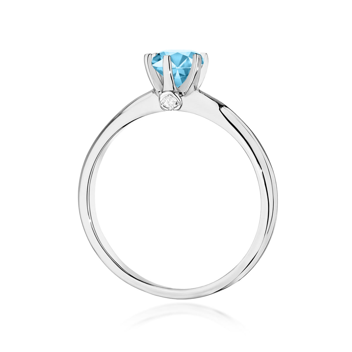 14k White Gold (585) Ring | 0.50ct Topaz & 0.04ct Diamonds | GREMARI Jewelry