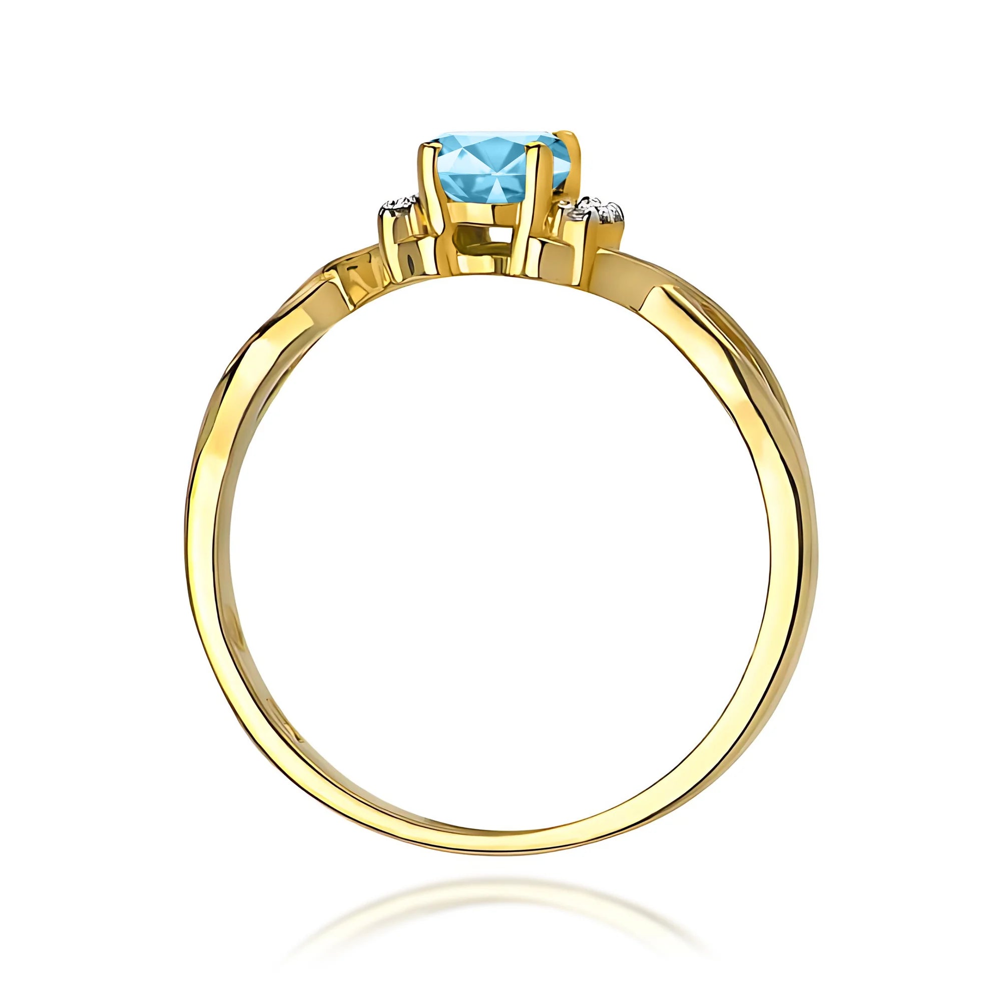 14k (585) White Gold Ring | 0.50ct Topaz and 0.052ct Diamonds | GREMARI Jewelry
