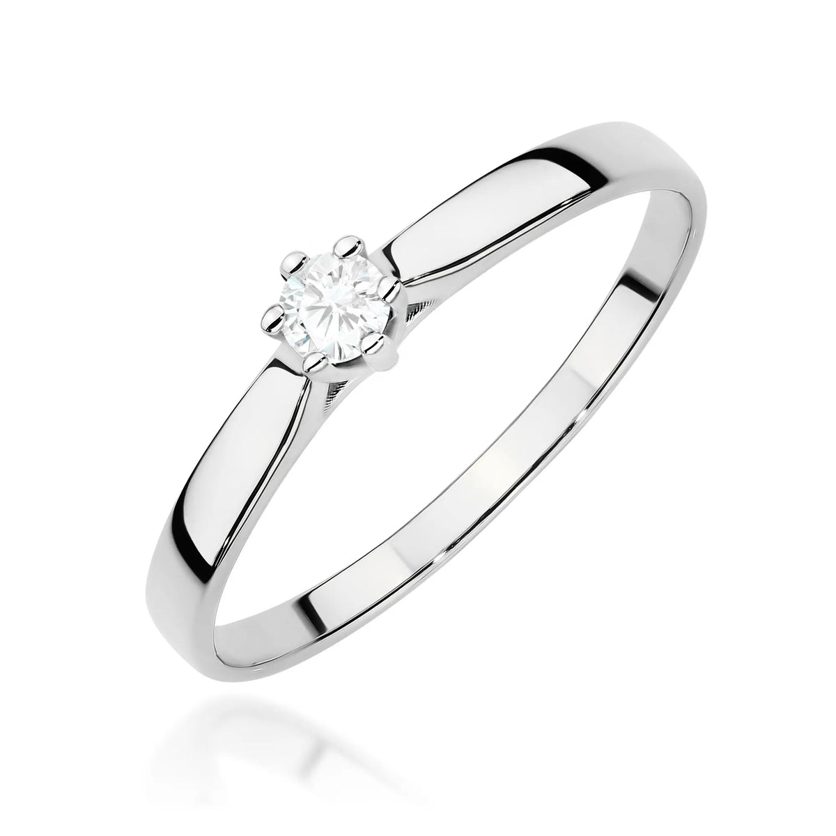 White Gold 14k(585) ring with 0,10ct lab diamond.  Is packaged in an elegant box, which is perfect for a gift.