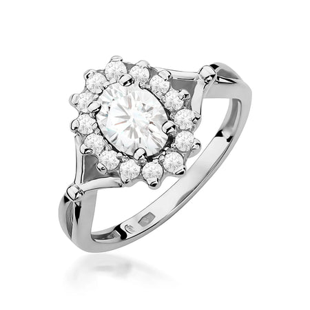 Lab-grown Diamond Engagement Ring in 585 White Gold