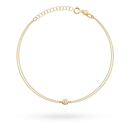 14k Gold (585) Bracelet | 0.02ct Diamond | Sparkling Elegant Luxury Fine Jewelry Timeless Gift