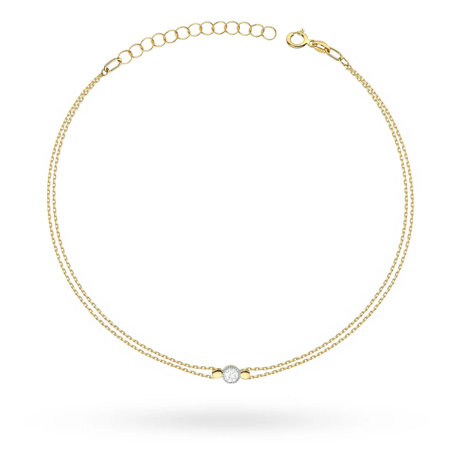 14k Gold (585) Bracelet | 0.10ct Diamond | Sparkling Elegant Luxury Jewelry Gift