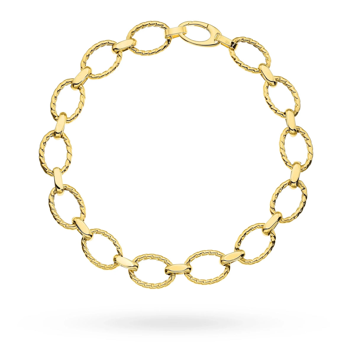 14 Karat Gold (585) Armband | Ovales Gliederdesign | Klassischer Eleganter Feiner Schmuck Zeitlos Stilvolles Geschenk