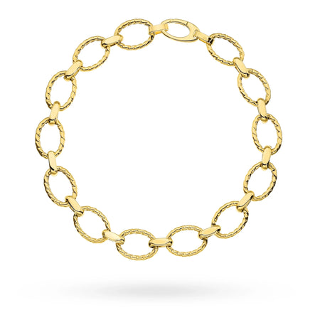 14 Karat Gold (585) Armband | Ovales Gliederdesign | Klassischer Eleganter Feiner Schmuck Zeitlos Stilvolles Geschenk
