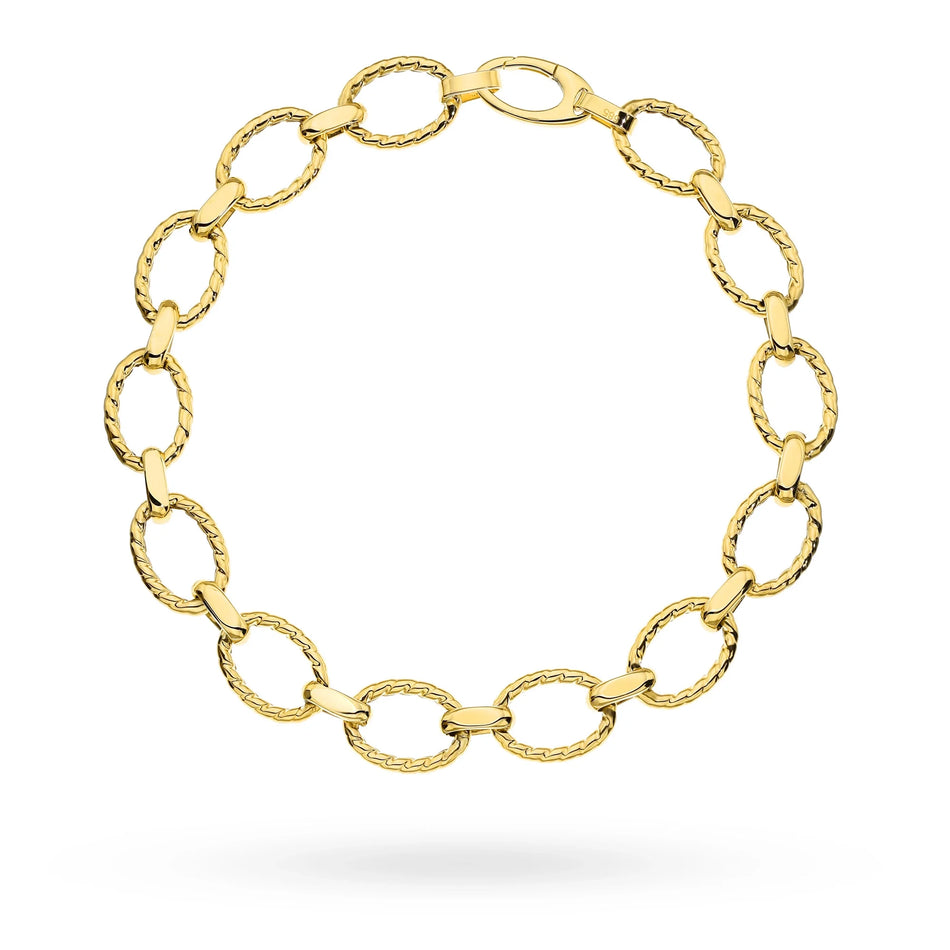 14 Karat Gold (585) Armband | Ovales Gliederdesign | Klassischer Eleganter Feiner Schmuck Zeitlos Stilvolles Geschenk