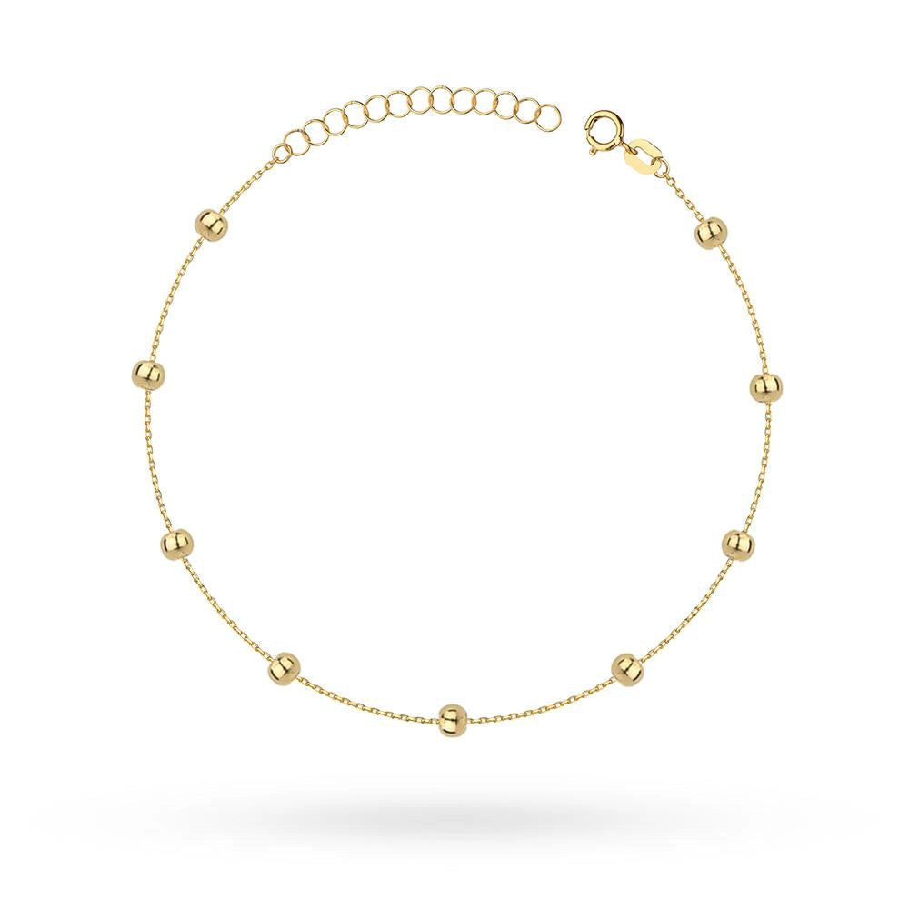 14 Karat Gold (585) Armband | Glatte Feine Perlen | Schlichte Elegante Feine Schmuckstücke Alltagsgeschenk