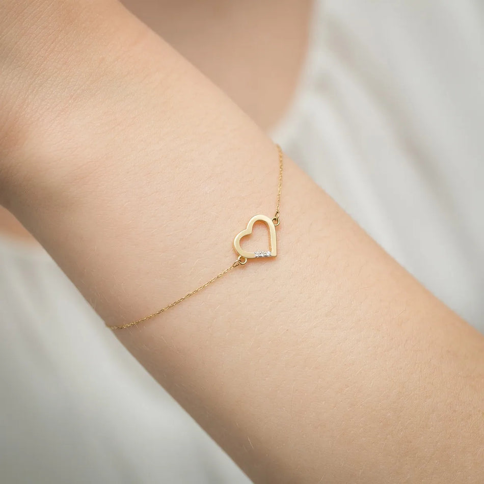 14k Gold (585) Bracelet | 0.015ct Diamonds | Sparkling Elegant Luxury Fine Jewelry Timeless Gift