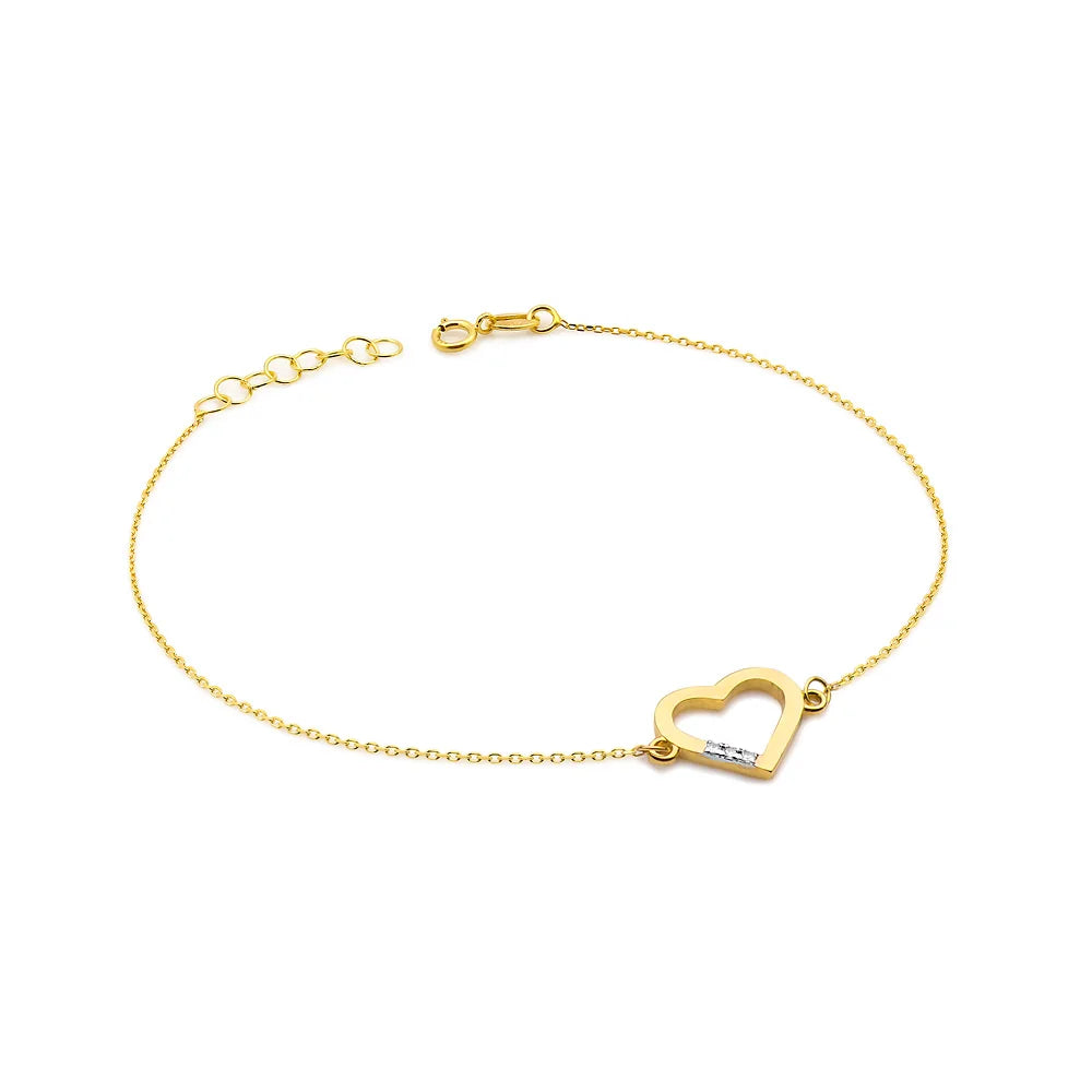 14k Gold (585) Bracelet | 0.015ct Diamonds | Sparkling Elegant Luxury Fine Jewelry Timeless Gift