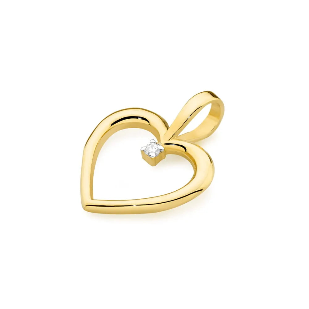 Anhänger aus 14-karätigem Gold mit 0,005 ct Diamant. Gremari Goldanhänger werden in einer eleganten Schachtel und einem Geschenksäckchen verpackt.