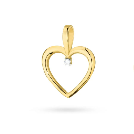Anhänger aus 14-karätigem Gold mit 0,005 ct Diamant. Gremari Goldanhänger werden in einer eleganten Schachtel und einem Geschenksäckchen verpackt.