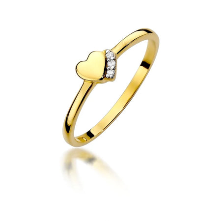 14k gold ring with 0.015ct diamonds. Packaged in an black box, paper and a gift bag.