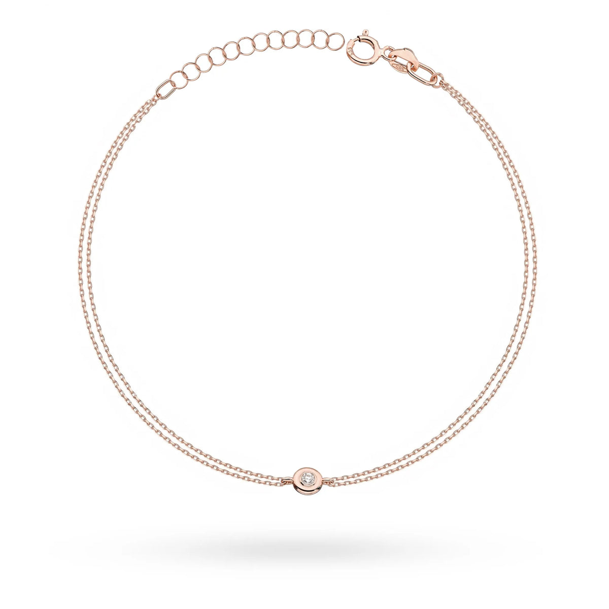 14k(585) Rose Gold Bracelet | 0.02ct Diamond | Sparkling Elegant Luxury Jewelry Gift