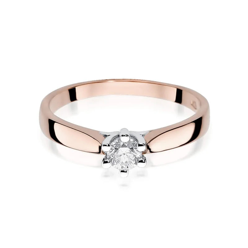 14 Karat Roségold (585) Diamant Klassischer Verlobungsring | Feiner Schmuck Geschenk