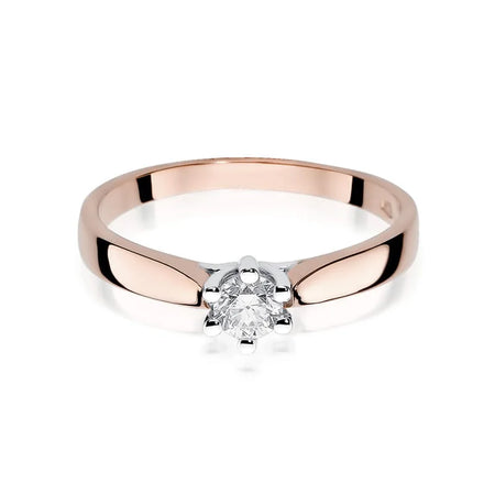 14 Karat Roségold (585) Diamant Klassischer Verlobungsring | Feiner Schmuck Geschenk