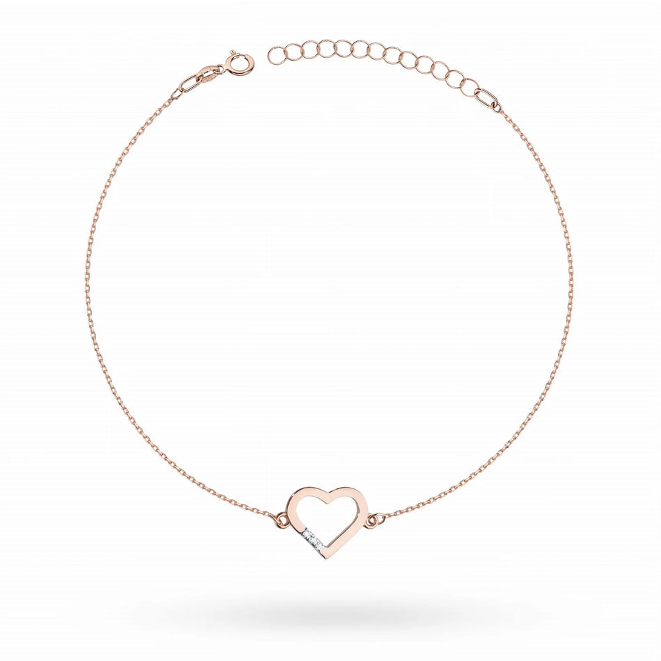 14k Rose Gold (585) Bracelet | 0.015ct Diamonds | Sparkling Elegant Luxury Jewelry Gift