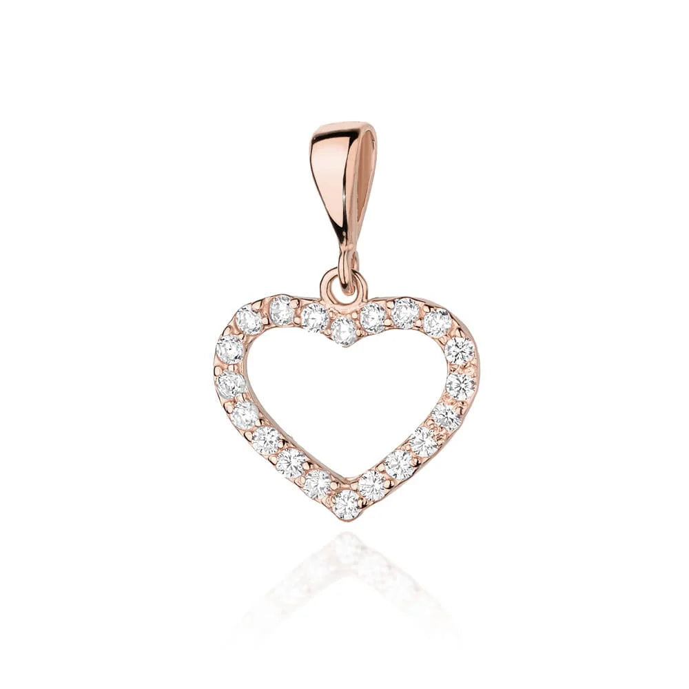 14K Rose Gold Pendant with set of 20 diamonds weighing 0.29ct in total. Packed in black box, paper and a gift bag.