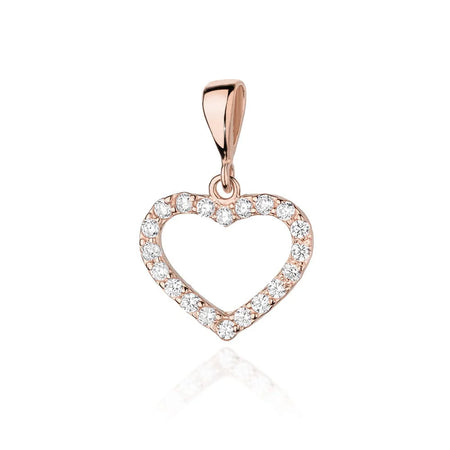 14K Rose Gold Pendant with set of 20 diamonds weighing 0.29ct in total. Packed in black box, paper and a gift bag.