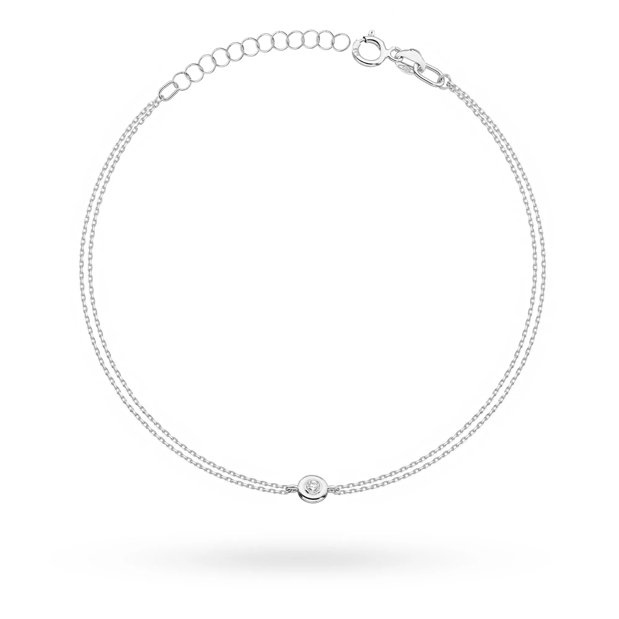 14k White Gold (585) Bracelet | 0.02ct Diamond | Sparkling Elegant Luxury Jewelry Gift