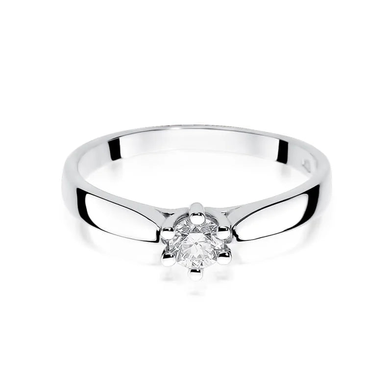 14 Karat Weißgold (585) Diamant Klassischer Verlobungsring | Feiner Schmuck Geschenk