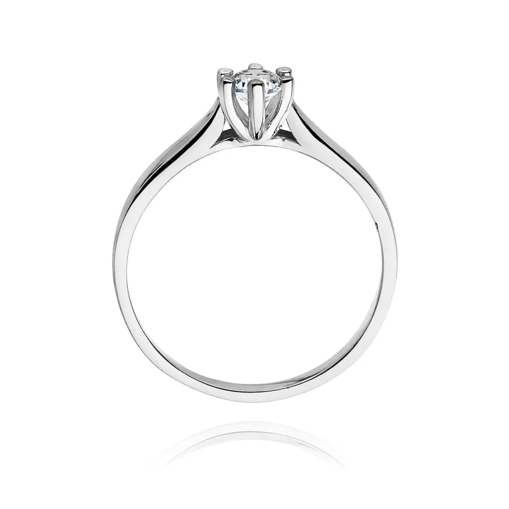 14 Karat Weißgold (585) Diamant Klassischer Verlobungsring | Feiner Schmuck Geschenk