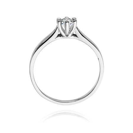 14 Karat Weißgold (585) Diamant Klassischer Verlobungsring | Feiner Schmuck Geschenk
