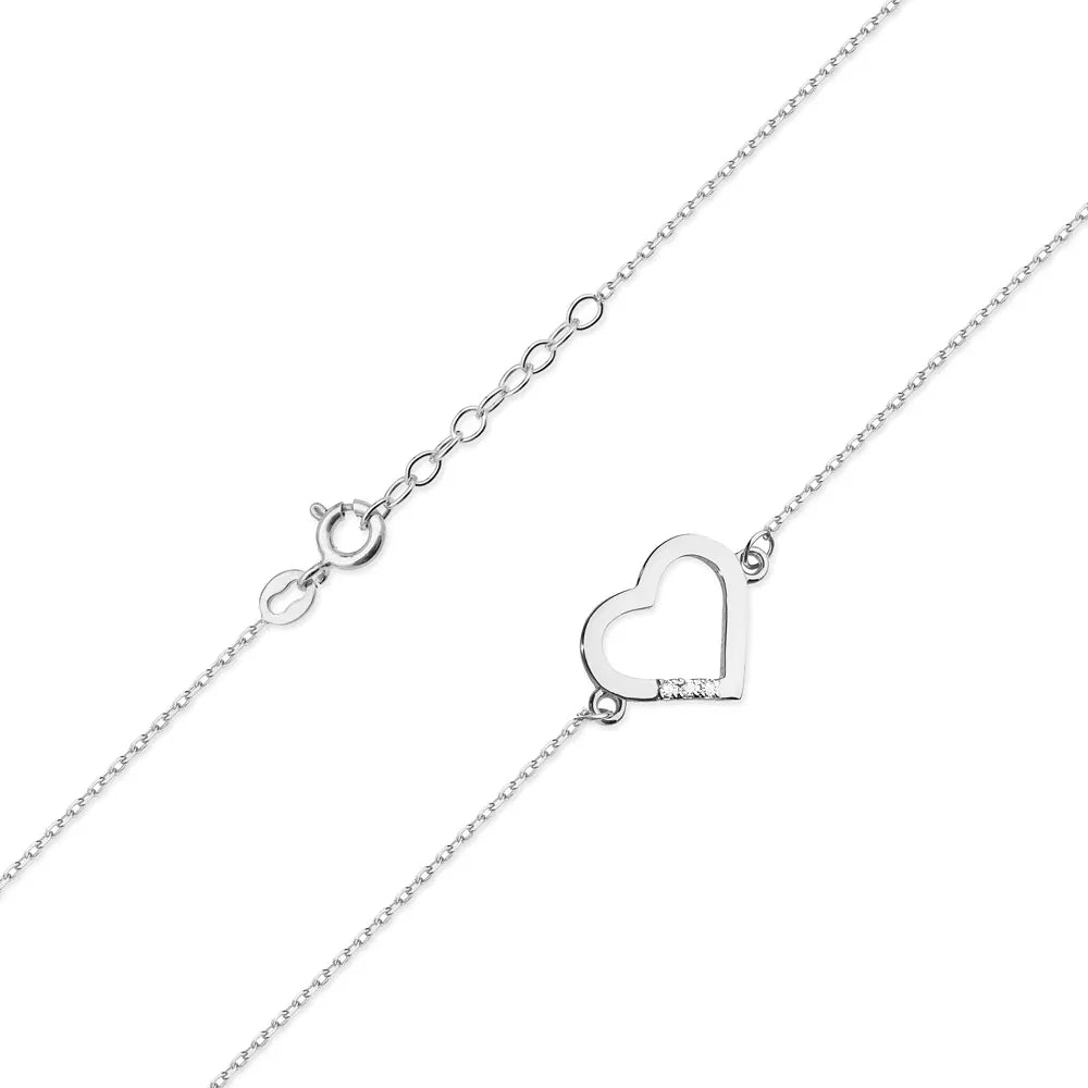 14k White Gold (585) Bracelet | 0.015ct Diamonds | Sparkling Elegant Luxury Jewelry Gift