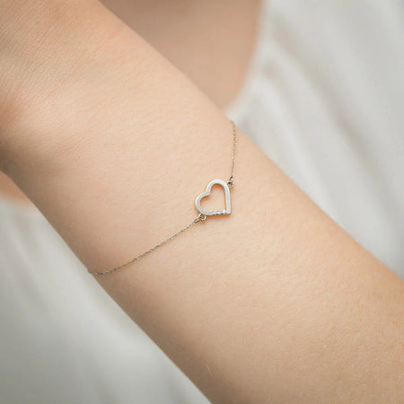 14k White Gold (585) Bracelet | 0.015ct Diamonds | Sparkling Elegant Luxury Fine Jewelry Timeless Gift