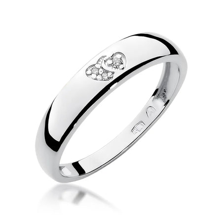 14k white gold ring with 2 white zirconia hearts. Classic design with modern twist. Packed in black box, paper, and gift bag.