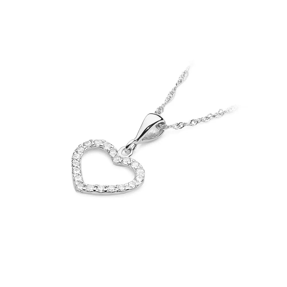 14K White Gold Pendant with set of 20 diamonds weighing 0.29ct in total. Packed in black box, paper and a gift bag.