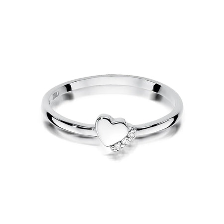 14k white gold ring with 0.015ct diamonds. Packaged in an black box, paper and a gift bag.