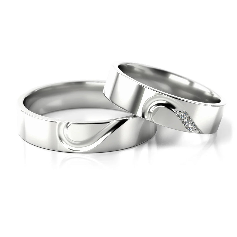 Weißgold Eheringe mit Zirkonia 5mm