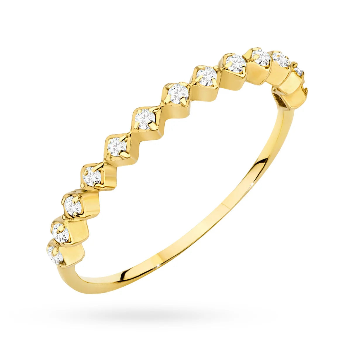 8k Gold (333) Feiner Ring | Kleine Zirkonia-Besetzung | GREMARI Schmuck