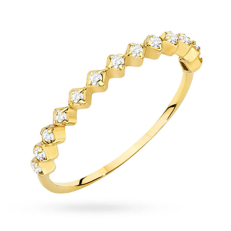 8k Gold (333) Feiner Ring | Kleine Zirkonia-Besetzung | GREMARI Schmuck