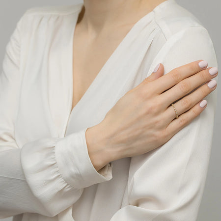 8k Gold (333) Feiner Ring | Kleine Zirkonia-Besetzung | GREMARI Schmuck
