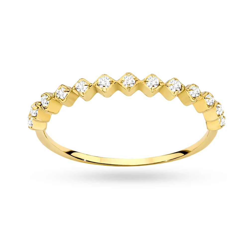 8k Gold (333) Feiner Ring | Kleine Zirkonia-Besetzung | GREMARI Schmuck