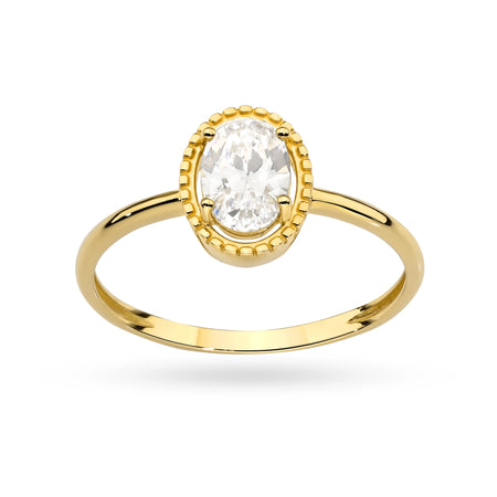 8k Gold (333) Ring | Oval Decorative Setting | GREMARI Jewelry