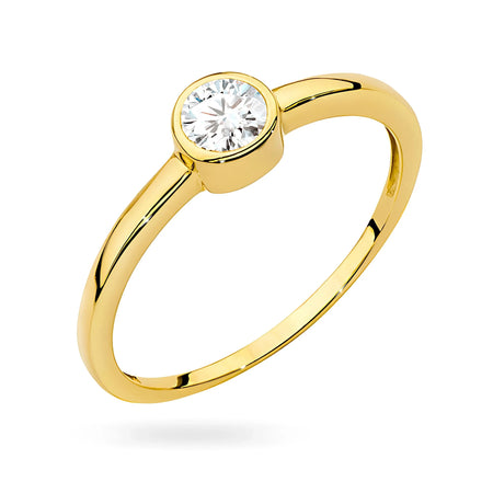 8k Gold (333) Ring | White Bezel Setting | GREMARI Jewelry