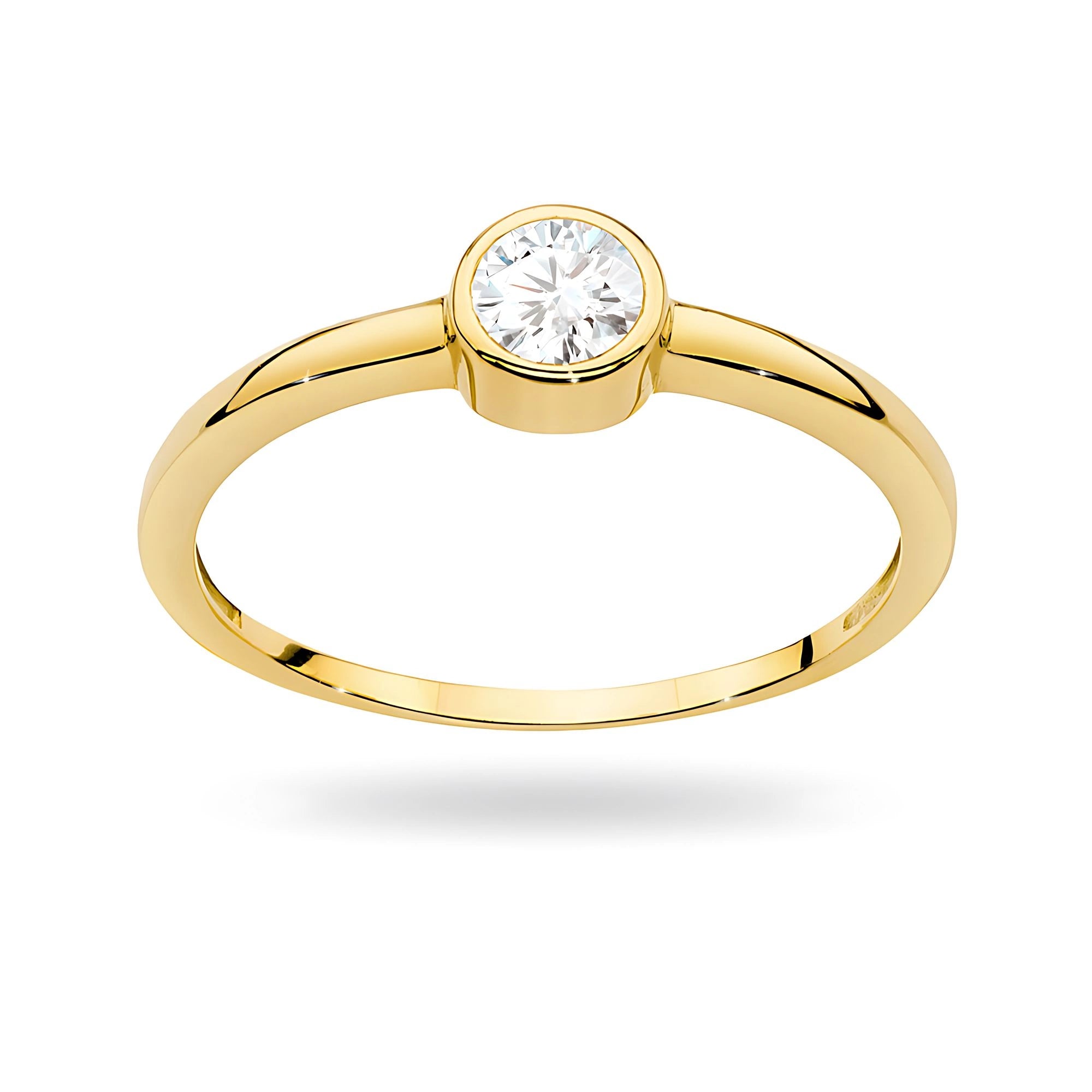8k Gold (333) Ring | White Bezel Setting | GREMARI Jewelry