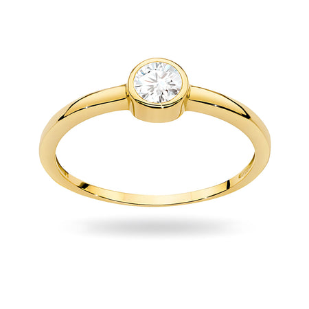 8k Gold (333) Ring | White Bezel Setting | GREMARI Jewelry