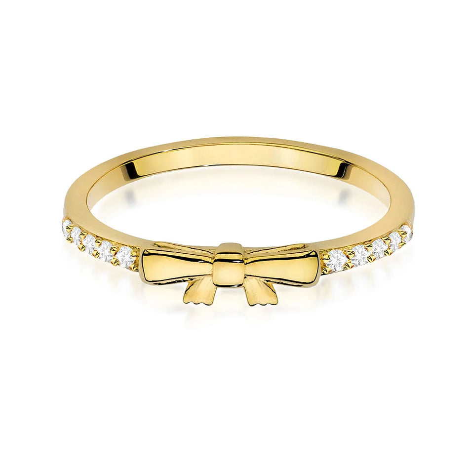 8k Gold (333) Ring | Zirkonia Schleifen-Design | GREMARI Schmuck