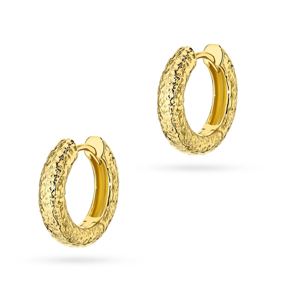 Ohrringe aus vergoldetem Silber (925) | Verzierter Creolen | GREMARI Schmuck