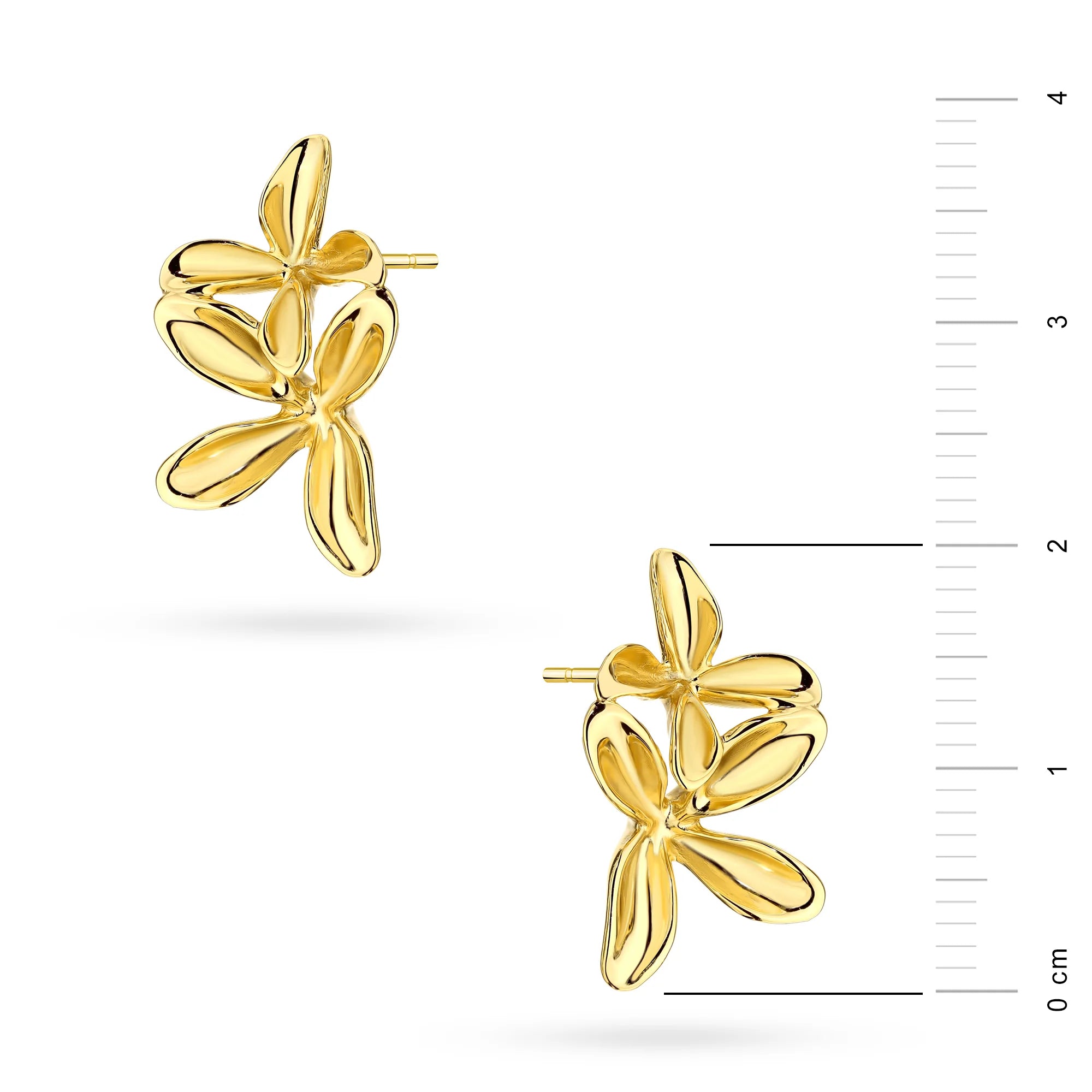 Ohrringe aus vergoldetem Silber (925) | Verbundenes Blumen-Design | GREMARI Schmuck