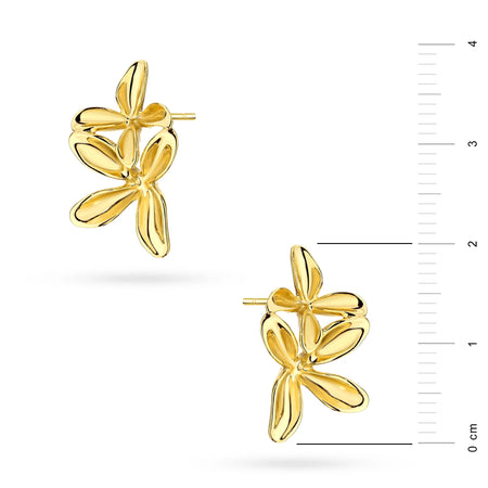 Ohrringe aus vergoldetem Silber (925) | Verbundenes Blumen-Design | GREMARI Schmuck