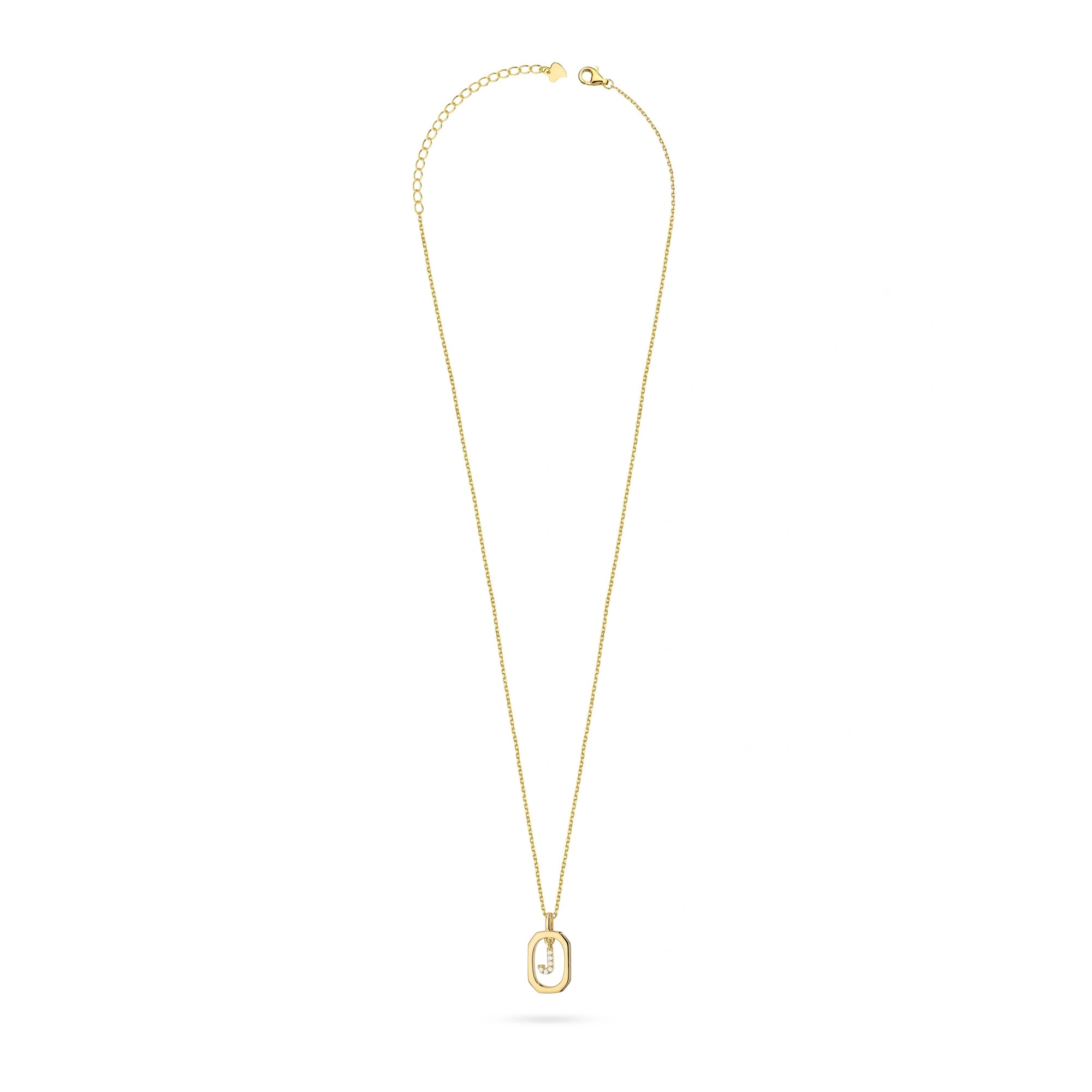 Gold-Plated Silver (925) Necklace | Letter J & Zirconia | GREMARI Jewelry