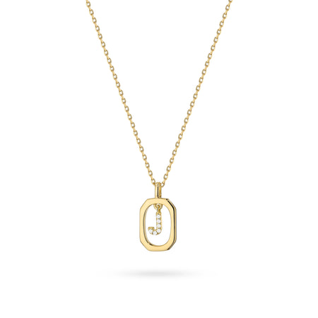 Gold-Plated Silver (925) Necklace | Letter J & Zirconia | GREMARI Jewelry